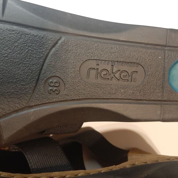 Rieker Antistress Sandal Womens 38 vegan leather and elastic cutout comfort shoe - Picture 6 of 7